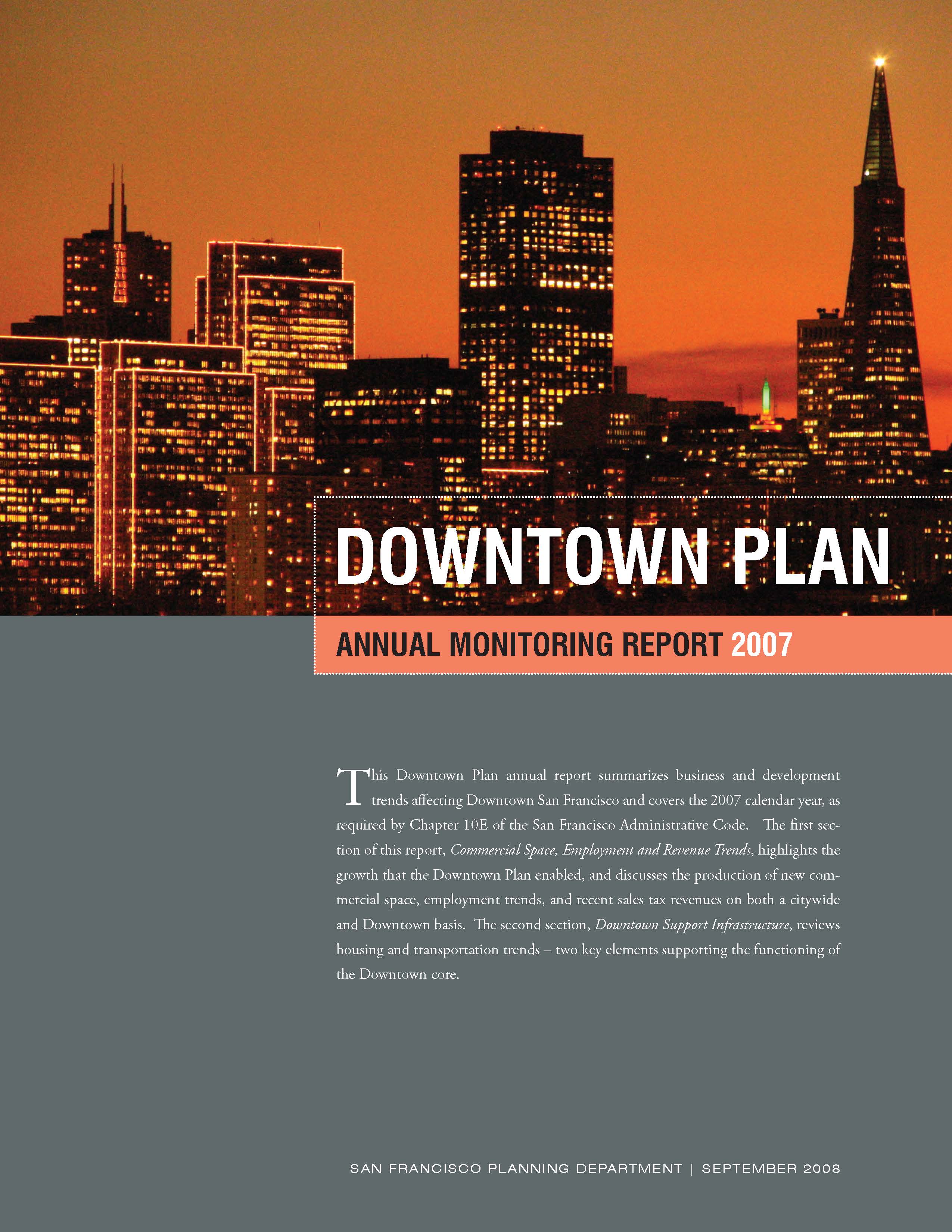 Cover Image for the Downtown Plan Monitoring Report 2007