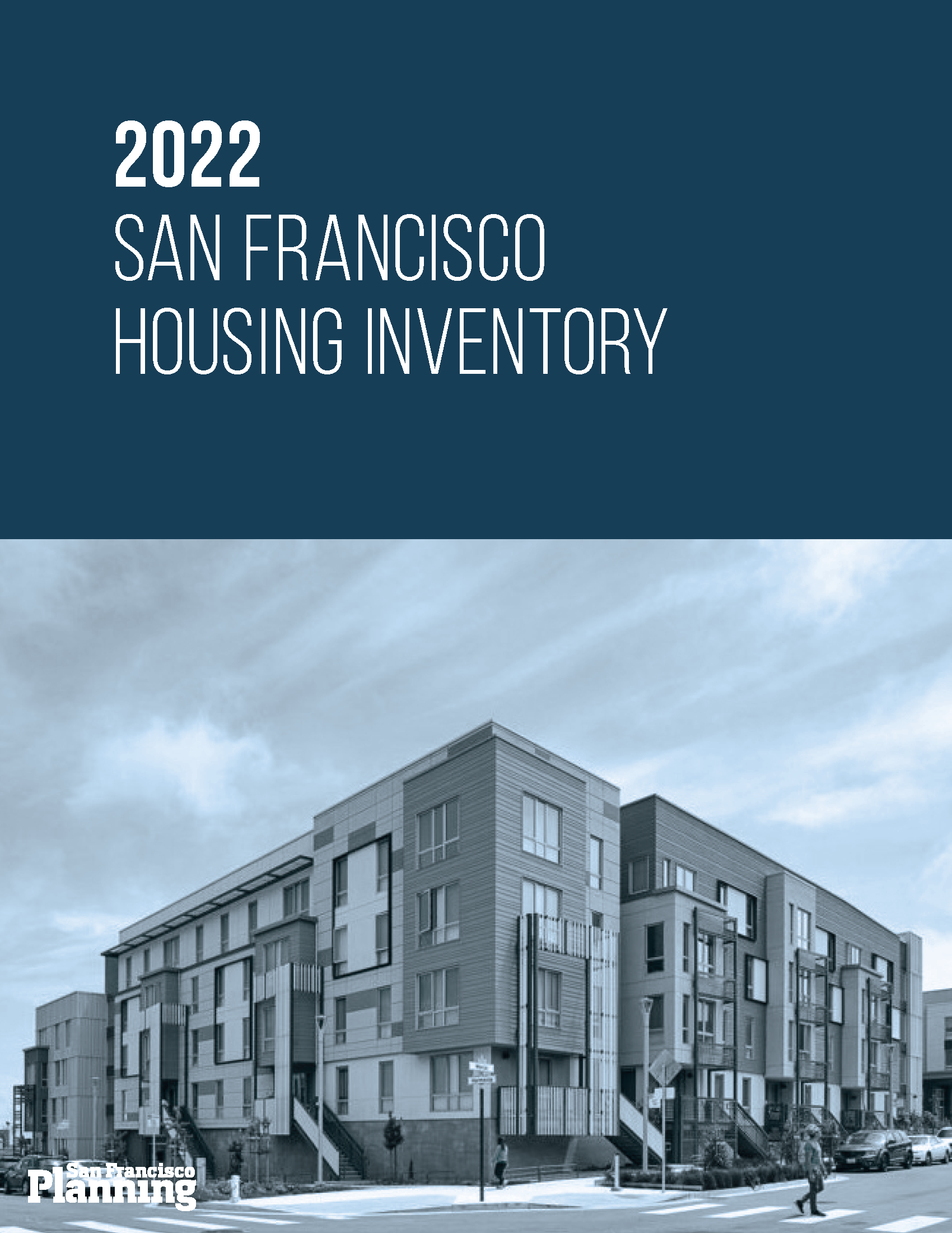 2022 Housing Inventory Report Cover Page with a photo of a multi-housing apartment structure