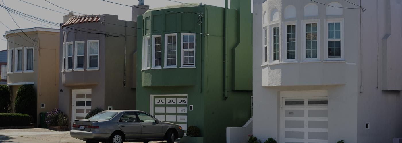 Row of houses in the Crocker Amazon neighborhood