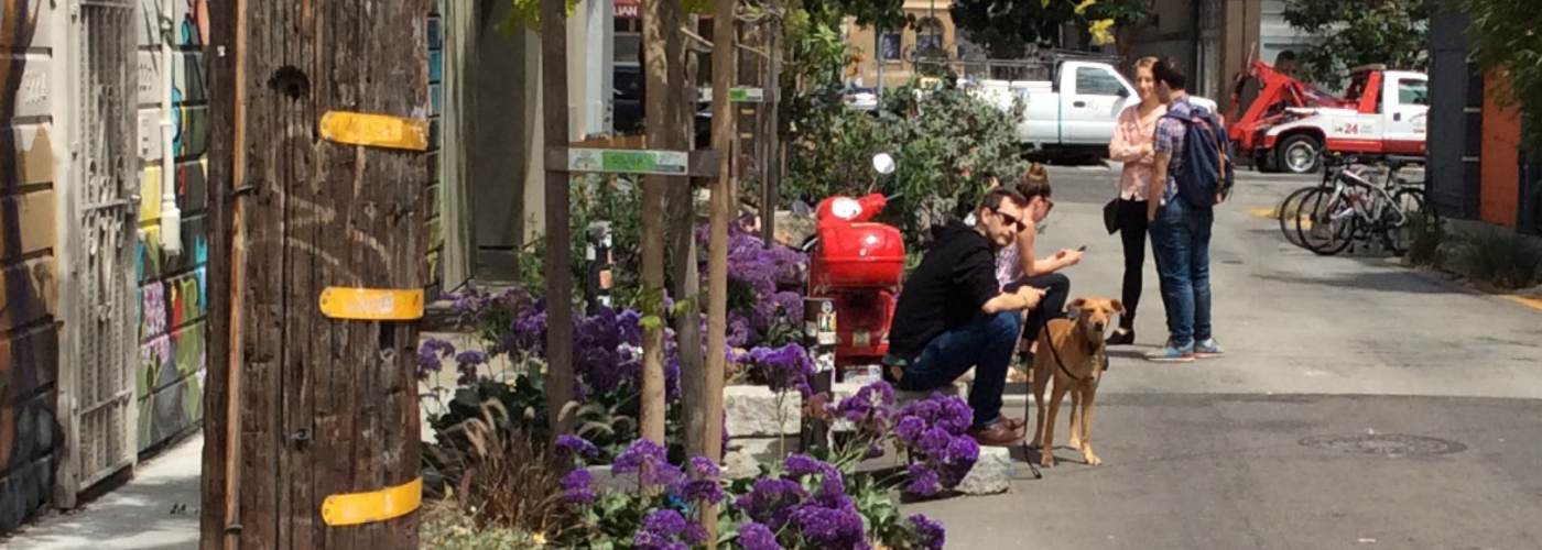 people in alley relaxing