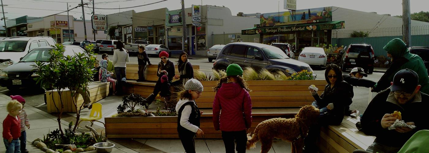 Photo of parklet on Noriega Street