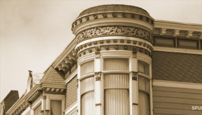 architectural detail of exterior of a victorian house