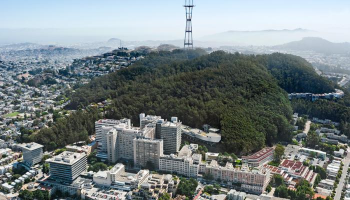 Aerial view of UCSF Parnassus campus