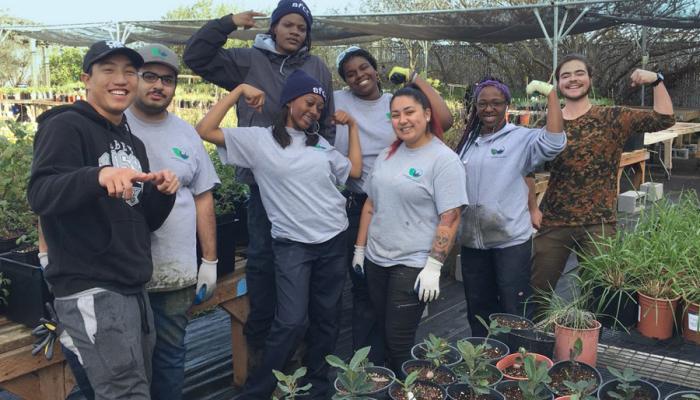 Young members of SF Conservation Corps and Literacy for Environmental Justice