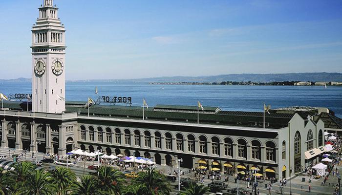 view of the Ferry Building and Bay
