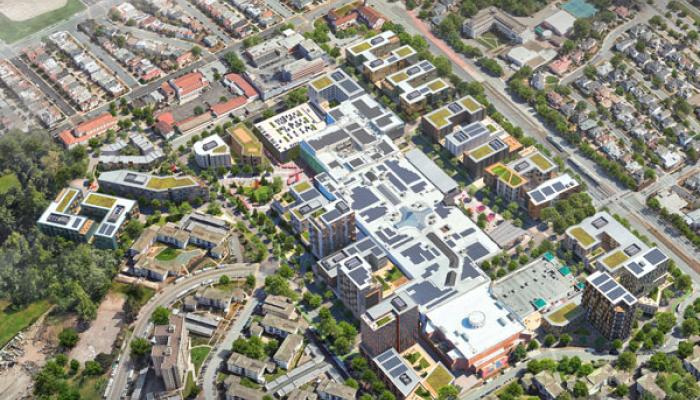 aerial view rendering of Stonestown development