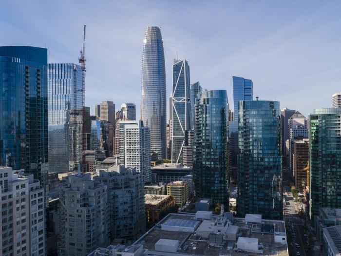 Aerial view of San Francisco Downtown