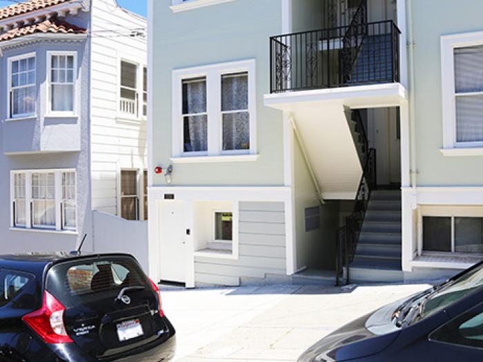 Exterior entrance of an Accessory Dwelling Unit