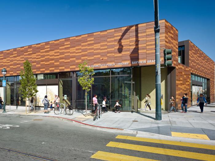 Exterior of Bayview Library photo by Bruce Damonte