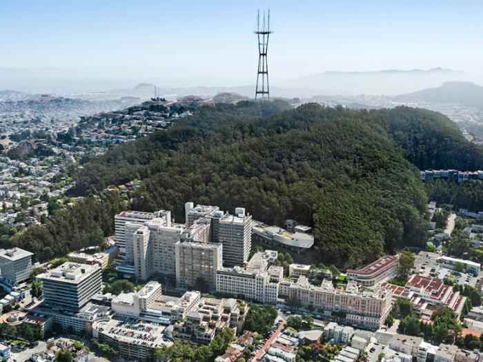 Aerial view of UCSF Parnassus campus