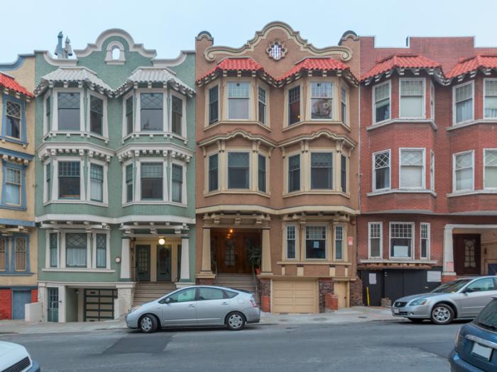 Houses along a street in San Francisco