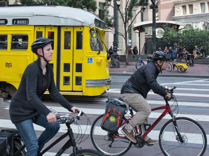 Cyclists on Market Street