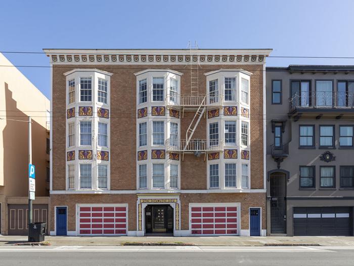 multi-family apartment in San Francisco with fire ladder at façade