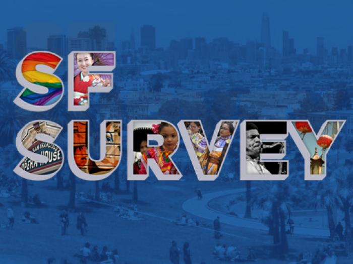 SF Survey logo - background of city credit istock / starcevic